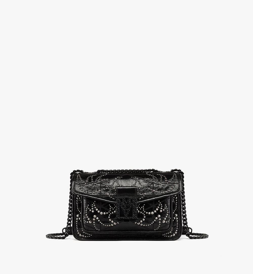 Travia Studded Shoulder Bag in Crushed Leather 1 Travia Studded Shoulder Bag in Crushed Leather 1